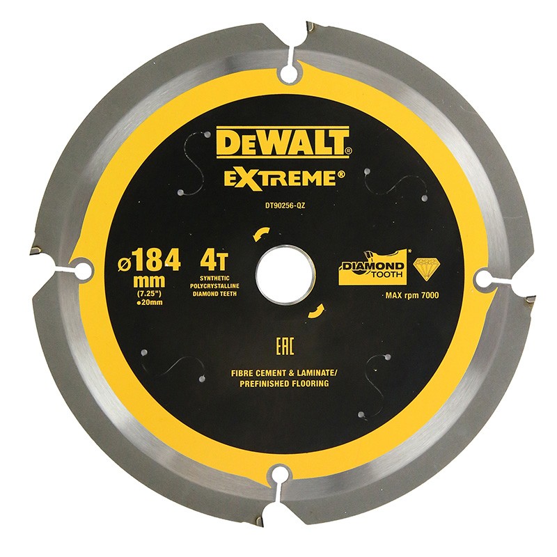 DEWALT EXTREME PCD Fibre Cement Sheet Circular Saw Blade 184mm x 4T (16/20mm)