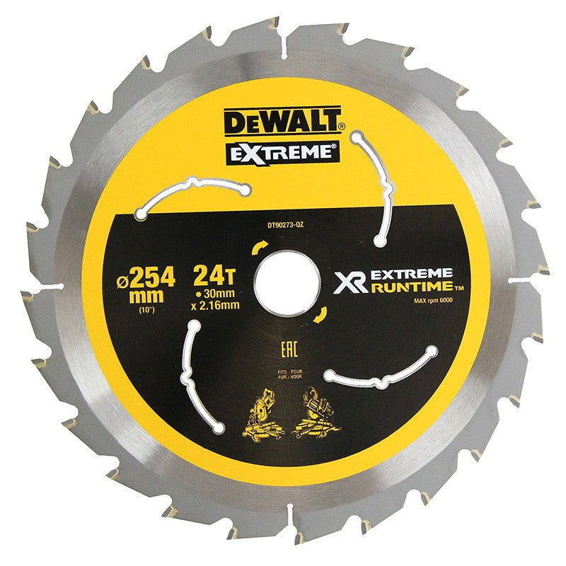 DEWALT XR EXTREME RUNTIME Circular Saw Blade 254mm x 24T (16/20/25/25.4/30mm)