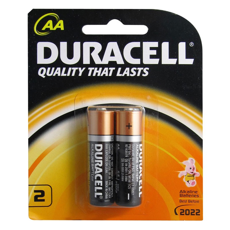 Duracell Battery, 1.5V AA Alkaline - Pack of 2