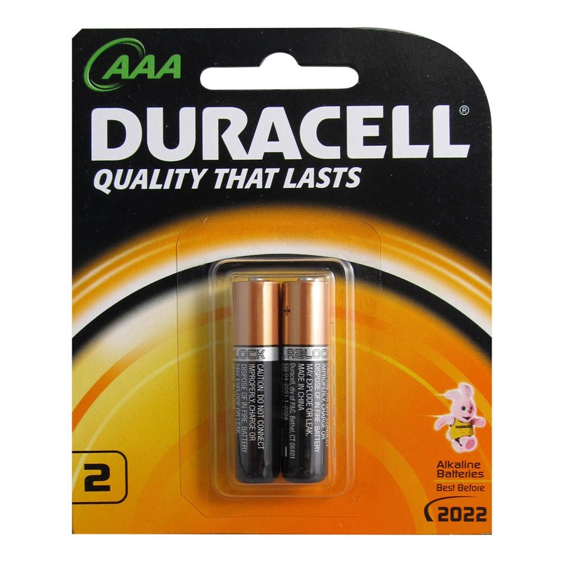 Duracell Battery, 1.5V AAA Alkaline - Pack of 2