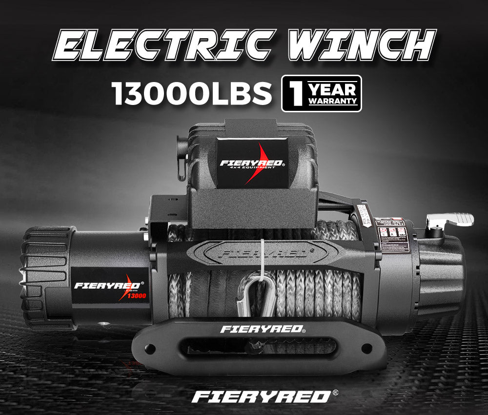 FIERYRED 12V 13000LBS Wireless Electric Winch Synthetic Rope