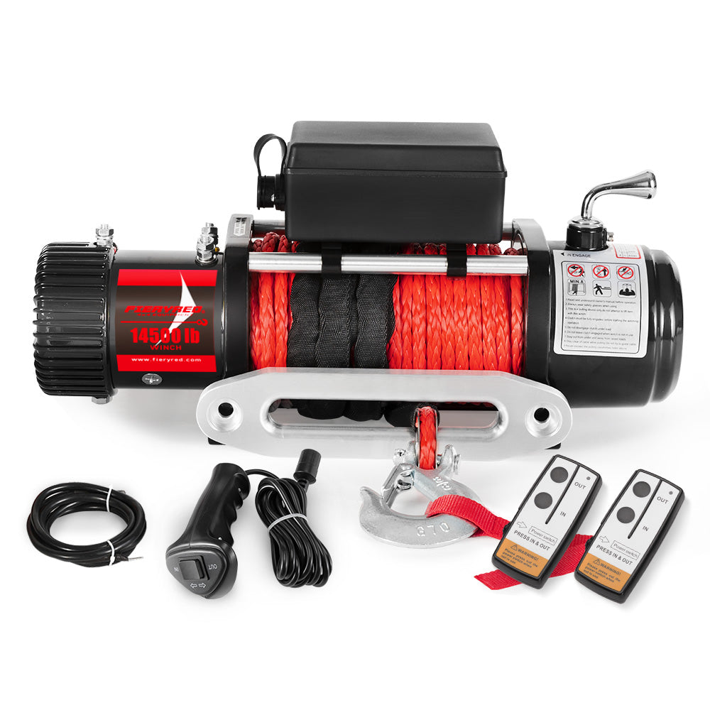 FIERYRED 12V 14500LBS Wireless Electric Winch Synthetic Rope