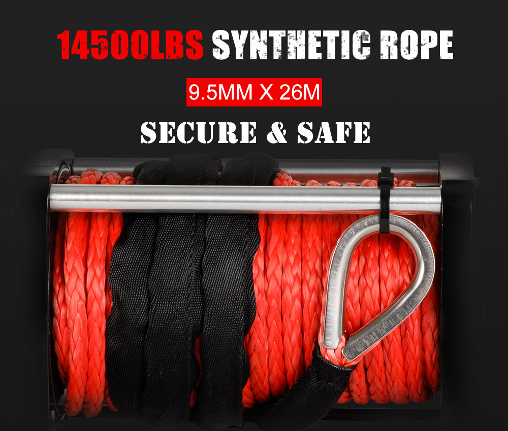 FIERYRED 12V 14500LBS Wireless Electric Winch Synthetic Rope