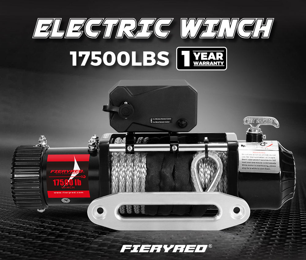 FIERYRED 12V 17500LBS Wireless Electric Winch Synthetic Rope