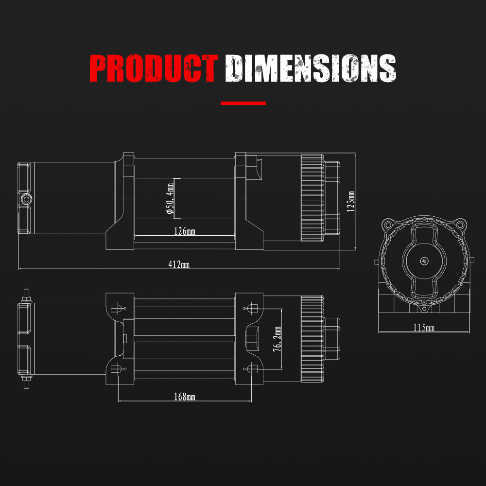 FIERYRED Electric Winch 12V 5500LBS/2495kg Steel Cable Wireless Remote BOAT 4WD