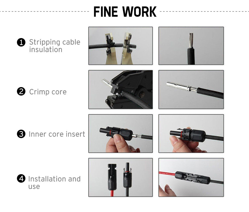 ATEM POWER 2x 5m Extension Cable Wire Connectors Solar Panel to regulator Cable 4mm2