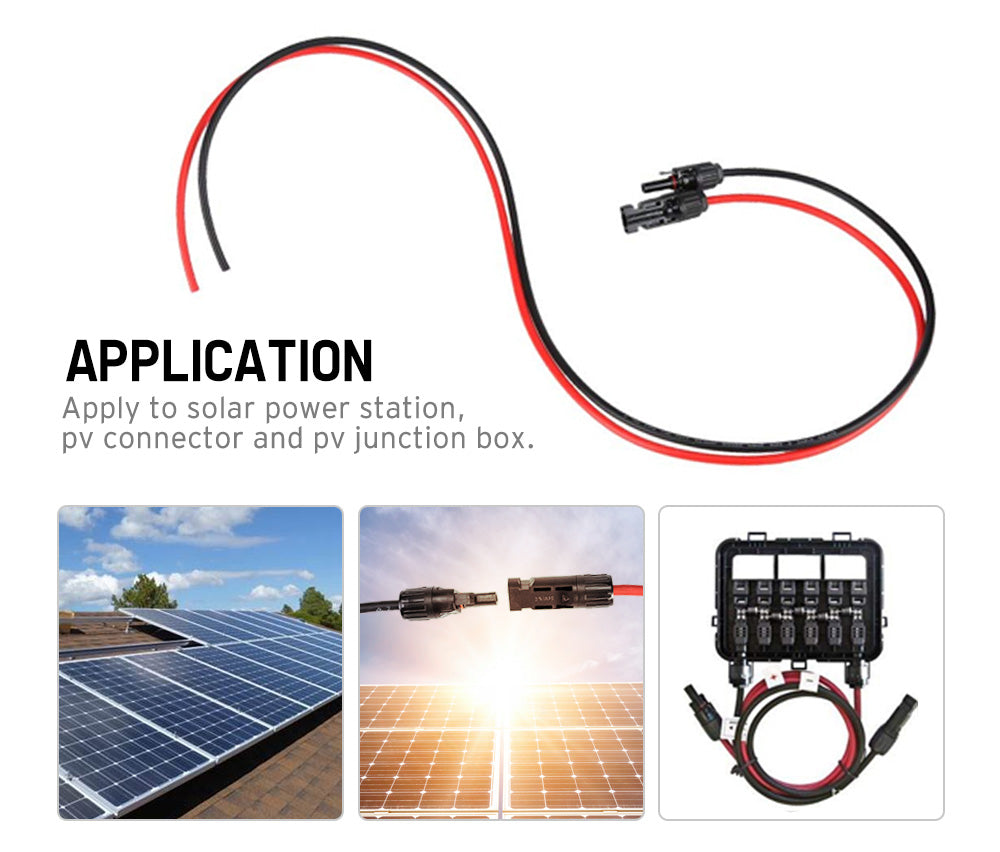 ATEM POWER 2x 5m Extension Cable Wire Connectors Solar Panel to regulator Cable 4mm2