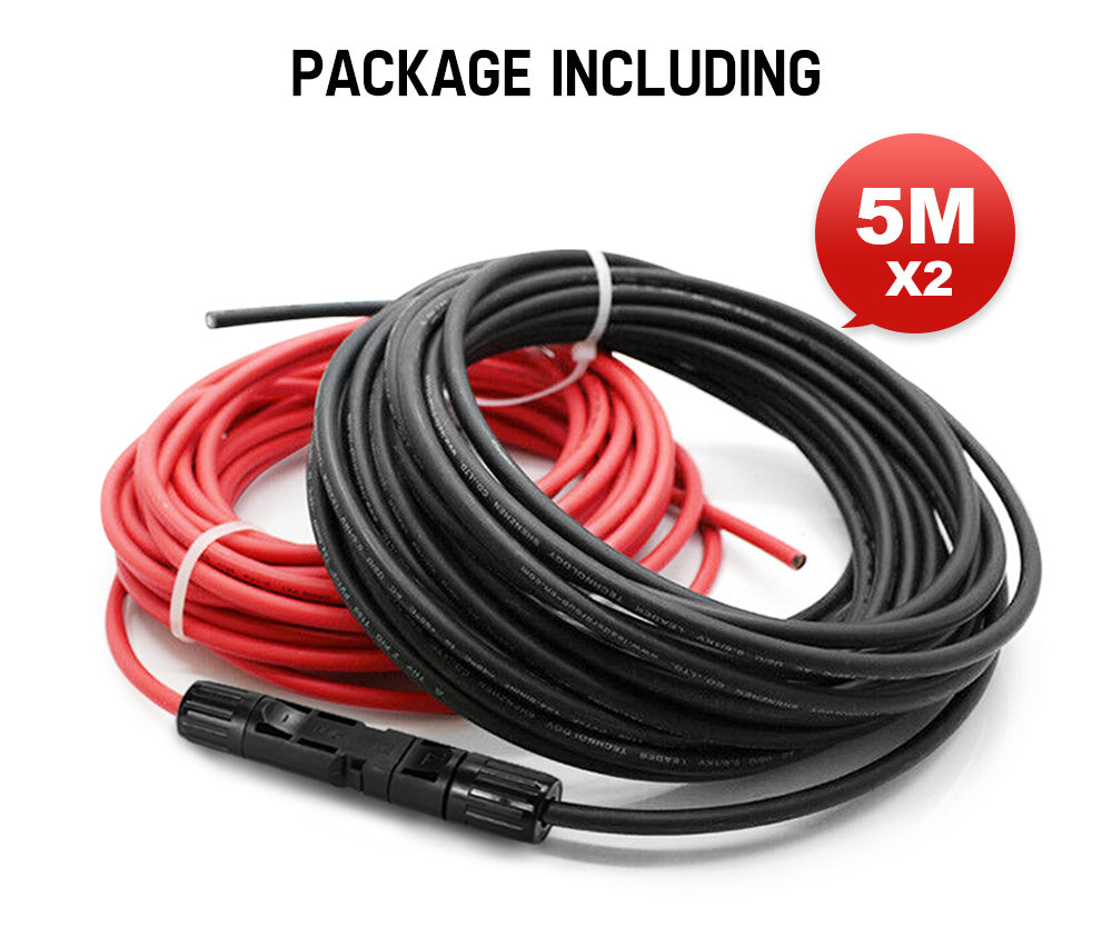 ATEM POWER 2x 5m Extension Cable Wire Connectors Solar Panel to regulator Cable 4mm2