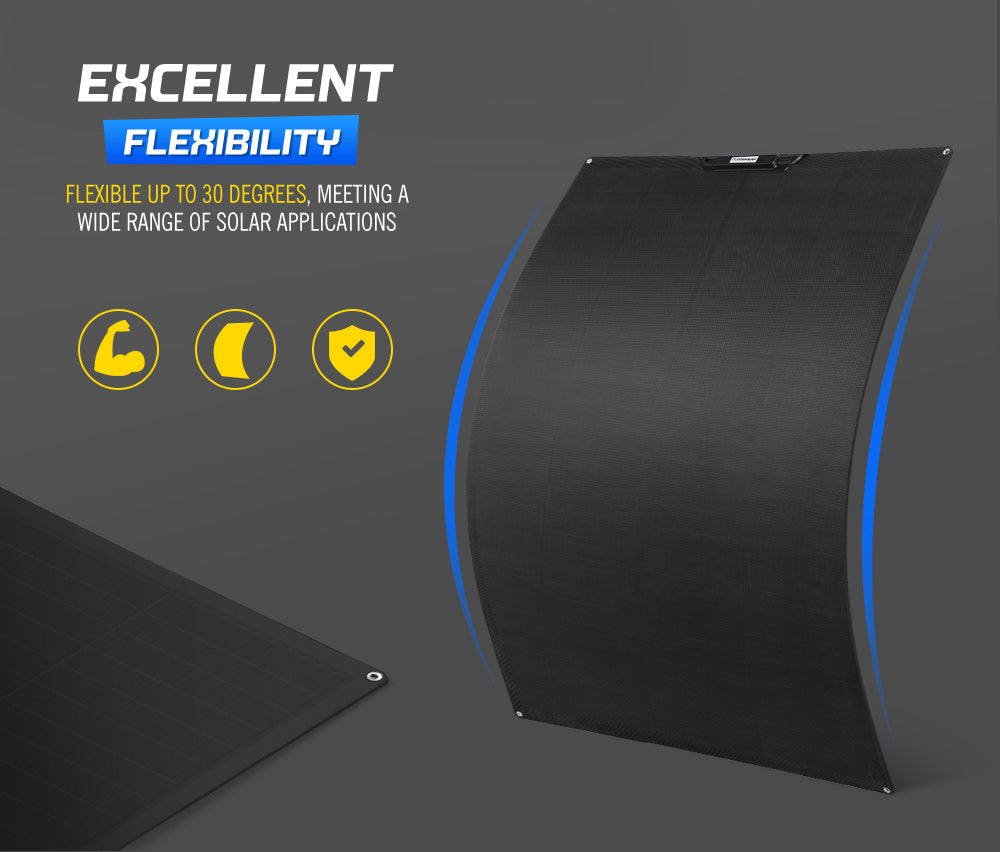 ATEM POWER 200W 12V Flexible Solar Panel Power Battery Mono Charging Shingled
