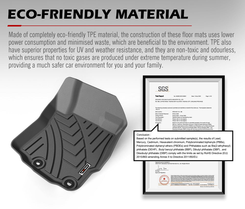 KIWI MASTER 3D TPE Car Floor Mats Liner for Mitsubishi Outlander ZG/ZH/ZJ/ZK/ZL MY 2007-2021