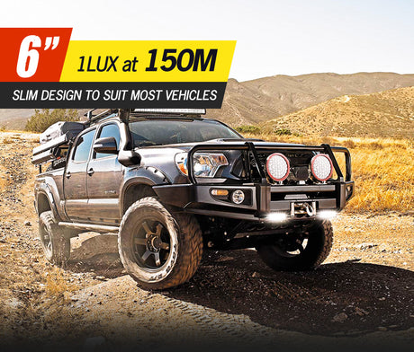 FIERYRED Pair 6inch Flush Mount Led Work Light Bar Flood Reverse 4WD