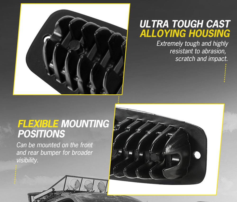 FIERYRED 4x 6inch Flush Mount LED Work Light Bar Flood Reverse 4WD