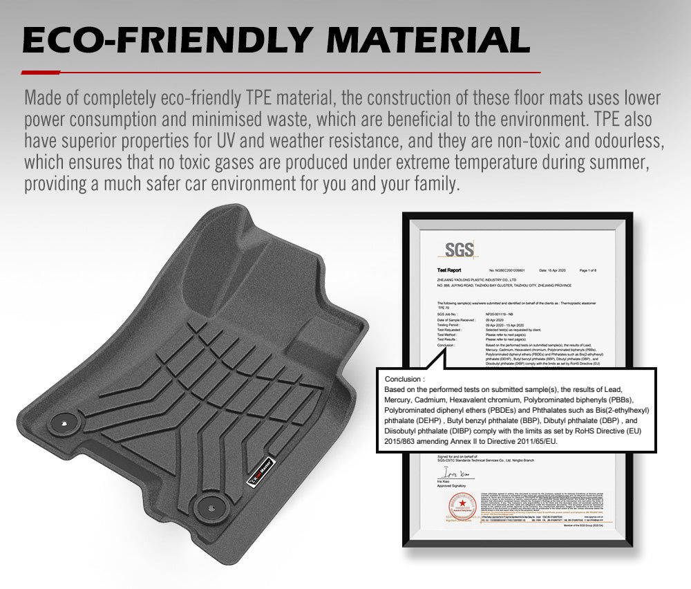 KIWI MASTER 3D TPE Car Floor Mats Liner fit for Nissan Navara NP300 D23 2015~Current