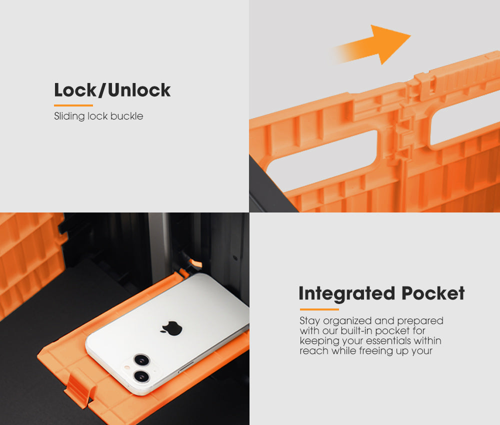 San Hima 70L Shopping Trolley Foldable Camping Cart Grocery Basket 360° Wheel