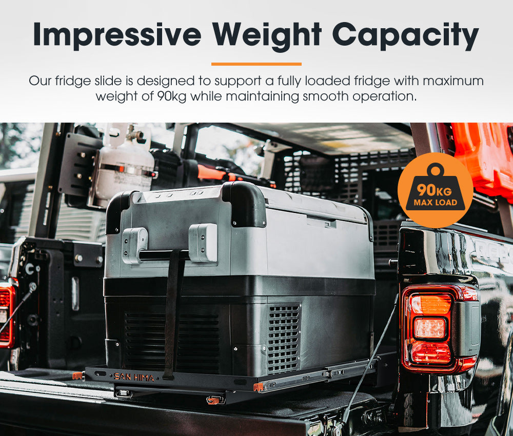 San Hima 75L Fridge Slide With Extendable Table Cutting Board Caravan Parts 90KG