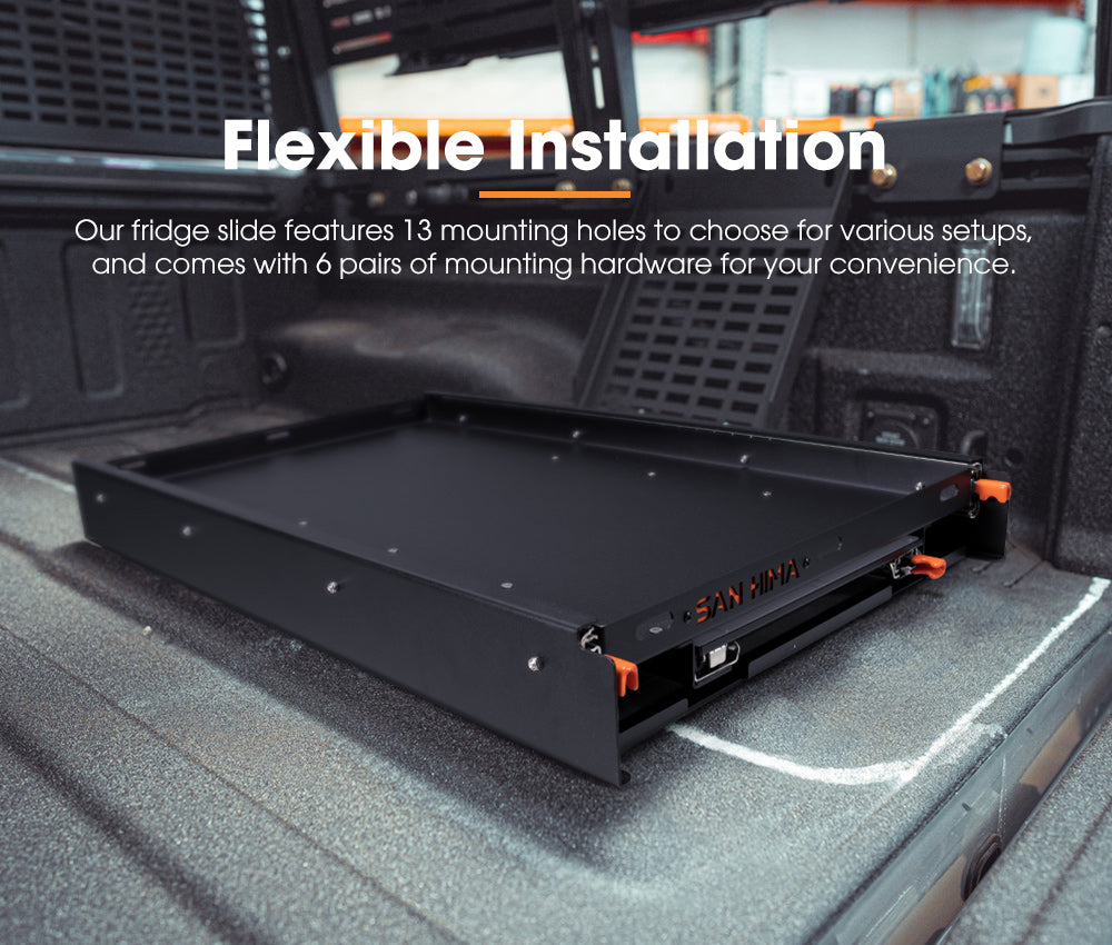 San Hima 75L Fridge Slide With Extendable Table Cutting Board Caravan Parts 90KG