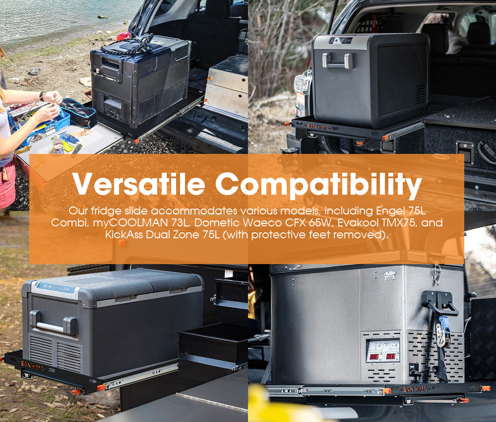 San Hima 75L/95L Fridge Slide With Extendable Table Cutting Board Caravan Part