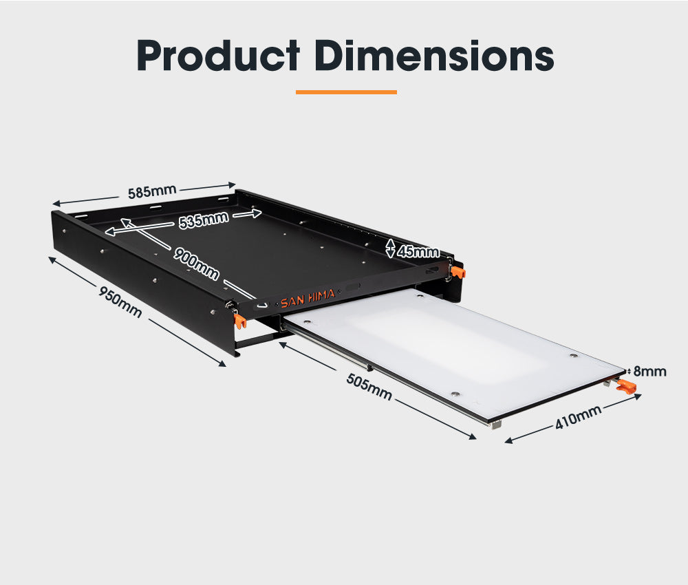 San Hima 95L Fridge Slide With Extendable Table Cutting Board Caravan Part 120KG