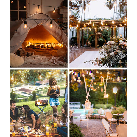 Mazam 14M Festoon String Lights LED Christmas Waterproof Wedding Party Outdoor