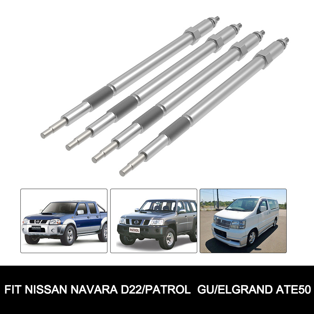 FIERYRED 4Pcs Glow Plugs For Nissan Zd30 Ddti Turbo Diesel Fit Navara D22 Patrol Gu