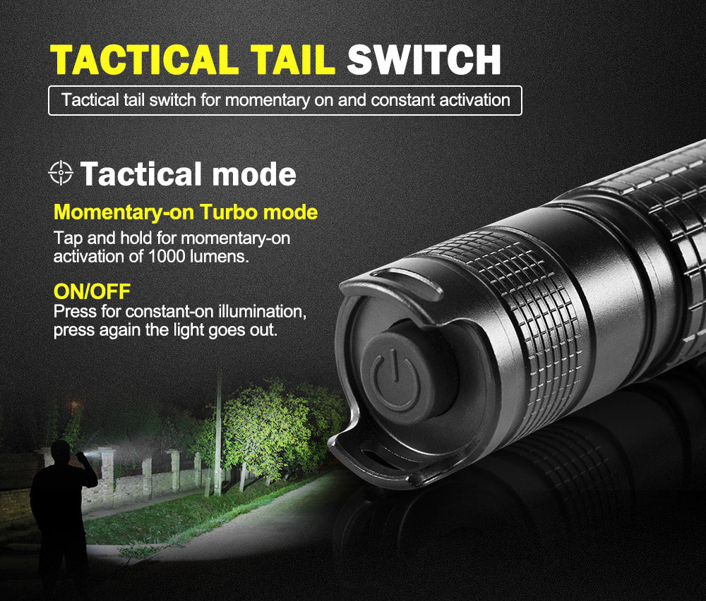 LIGHTFOX LED Tactical Flashlight Torch L2 Chip USB Rechargeable Battery