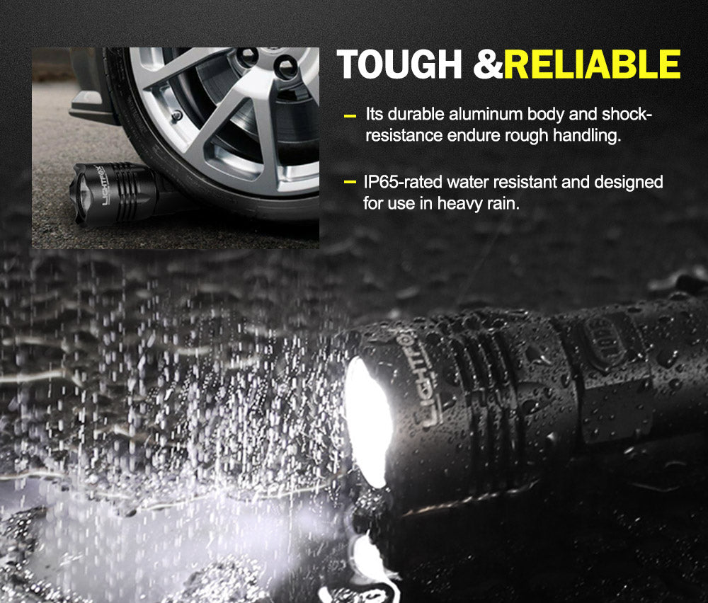 LIGHTFOX LED Tactical Flashlight Torch L2 Chip USB Rechargeable Battery