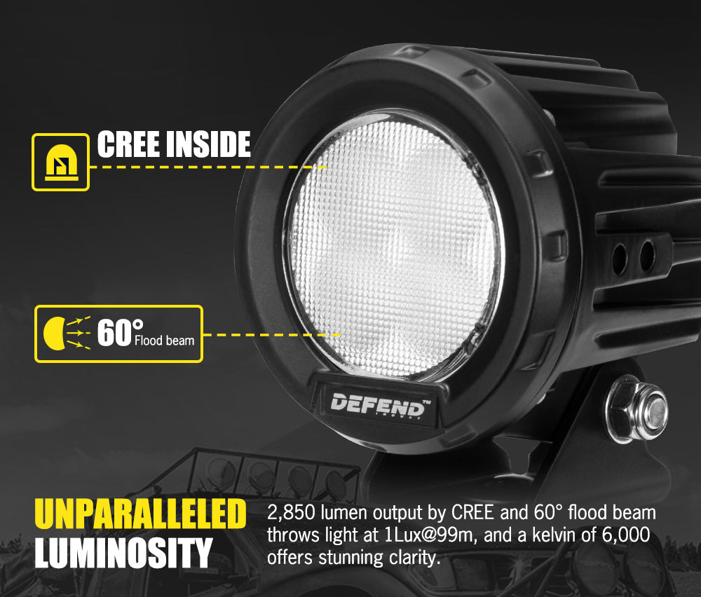 Pair 3inch LED Work Light Flood Driving Lamp SUV ATV Truck offroad 4x4