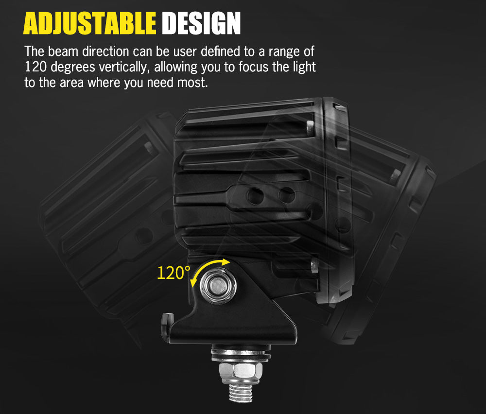 DEFEND INDUST Heavy Duty 3inch LED Work Light Flood Driving Lamp SUV ATV Truck offroad 4x4