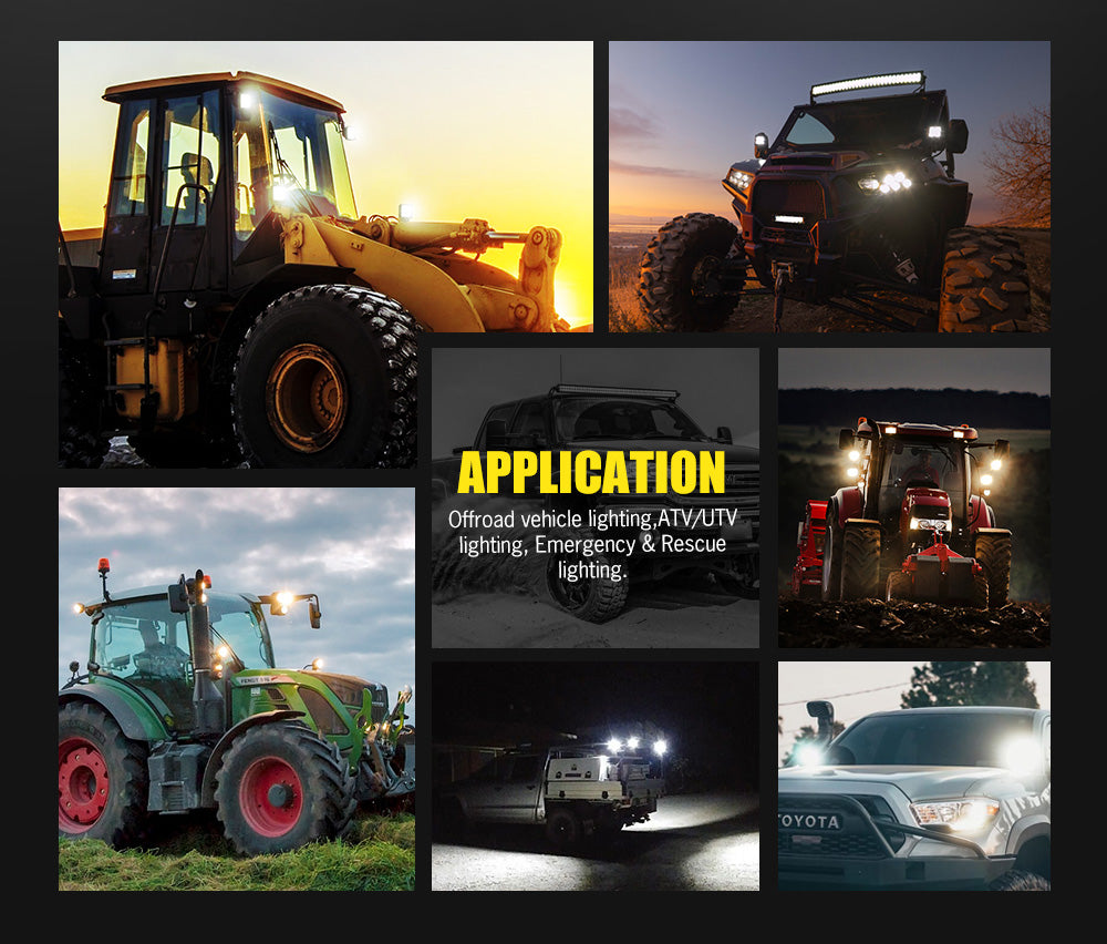 DEFEND INDUST Heavy Duty 3inch LED Work Light Flood Driving Lamp SUV ATV Truck offroad 4x4