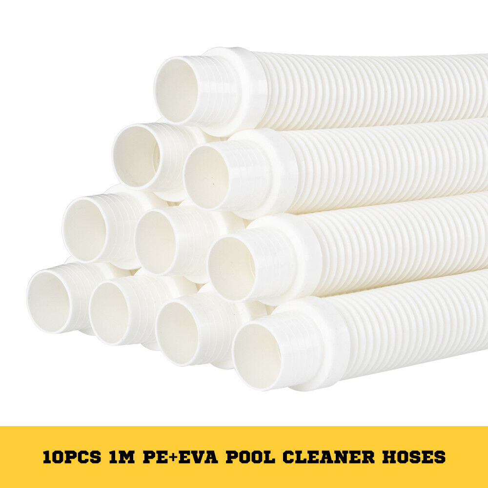 MOBI 10 x 1m Pool Cleaner Hose White Zodiac Baracuda Generic Strong EVA  38mm Diameter