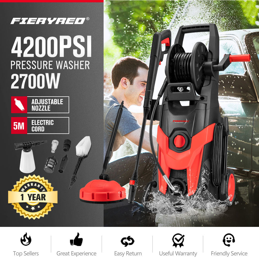 Fieryred High Pressure Washer Cleaner 3500PSI Electric Water Gurney Pump 10M Hose
