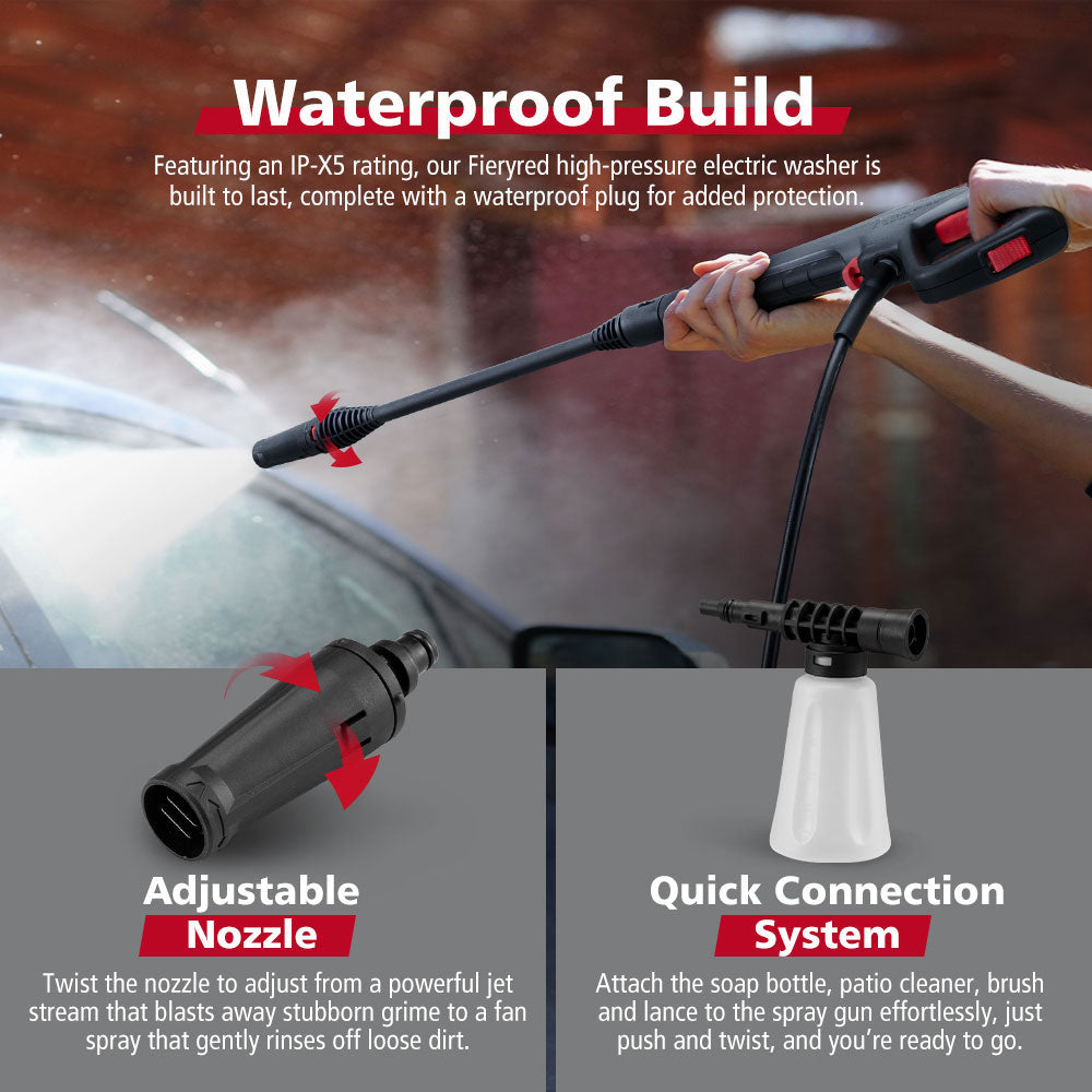 Fieryred High Pressure Washer Cleaner 3500PSI Electric Water Gurney Pump 10M Hose