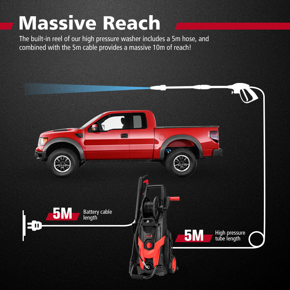 Fieryred High Pressure Washer Cleaner 3500PSI Electric Water Gurney Pump 10M Hose