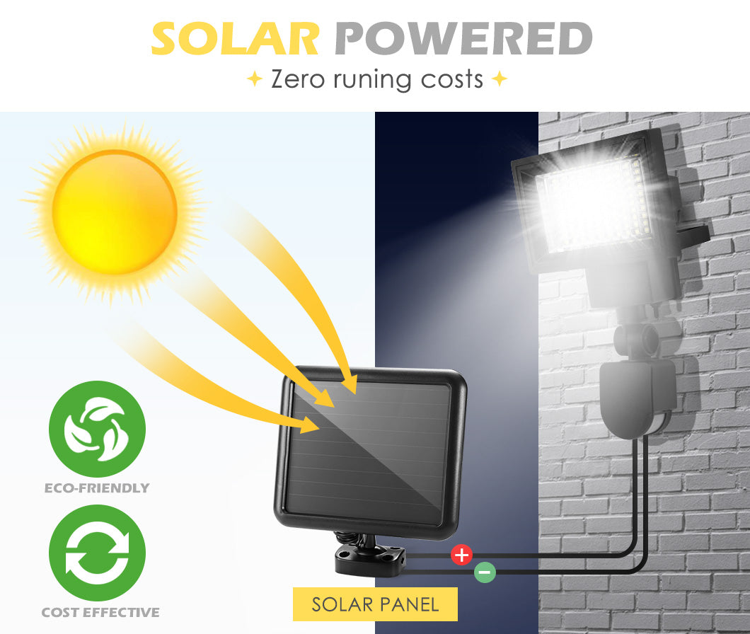 ATEM POWER 2x 100 LED Solar Sensor Lights Outdoor Security Motion Detection Garden Flood