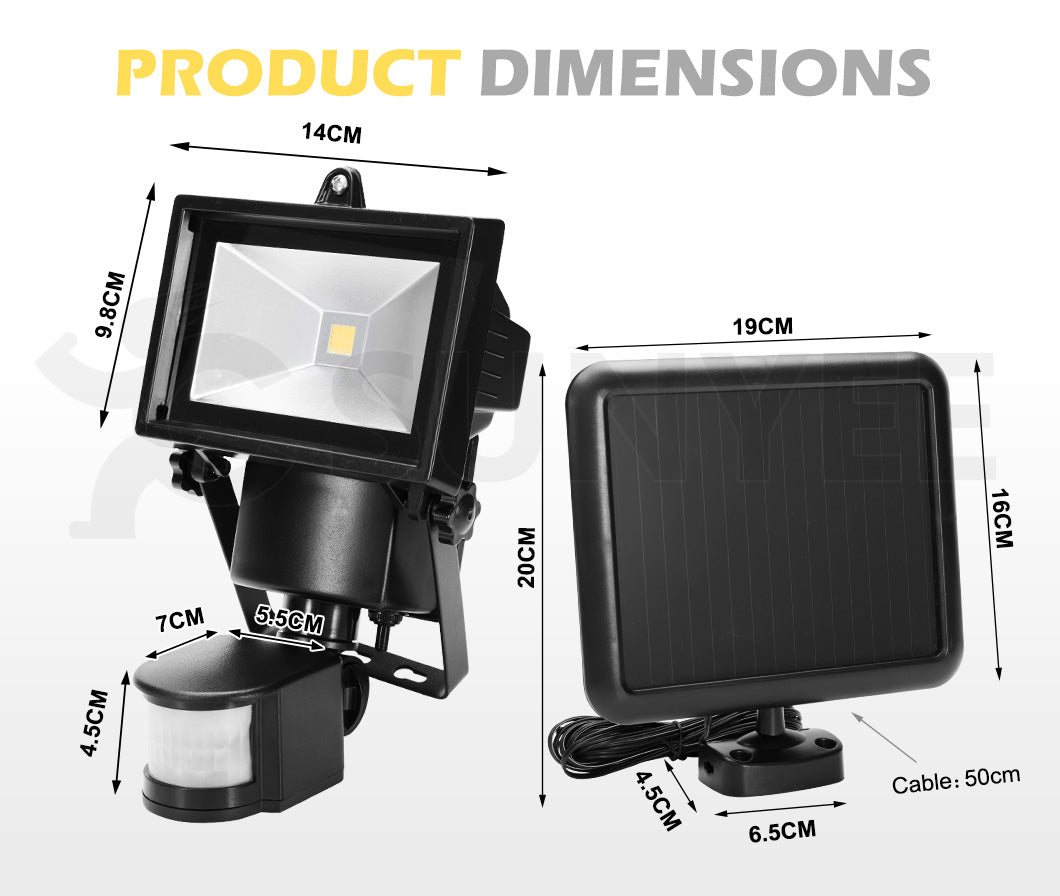 COB LED Solar Sensor Light Outdoor Security Floodlights Garden Motion