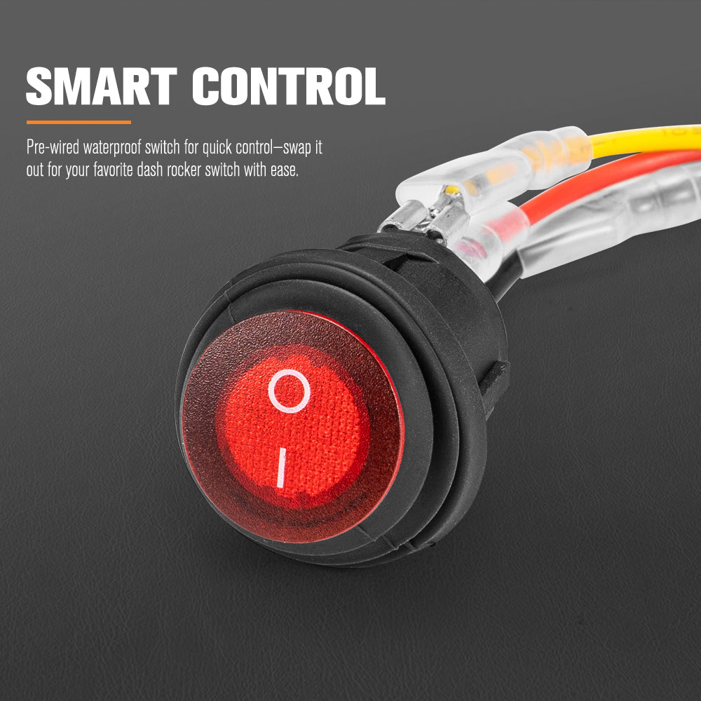 Lightfox 2 Way High Beam Wiring Harness w/ DT 2-Pin Connectors For LED Light Bar