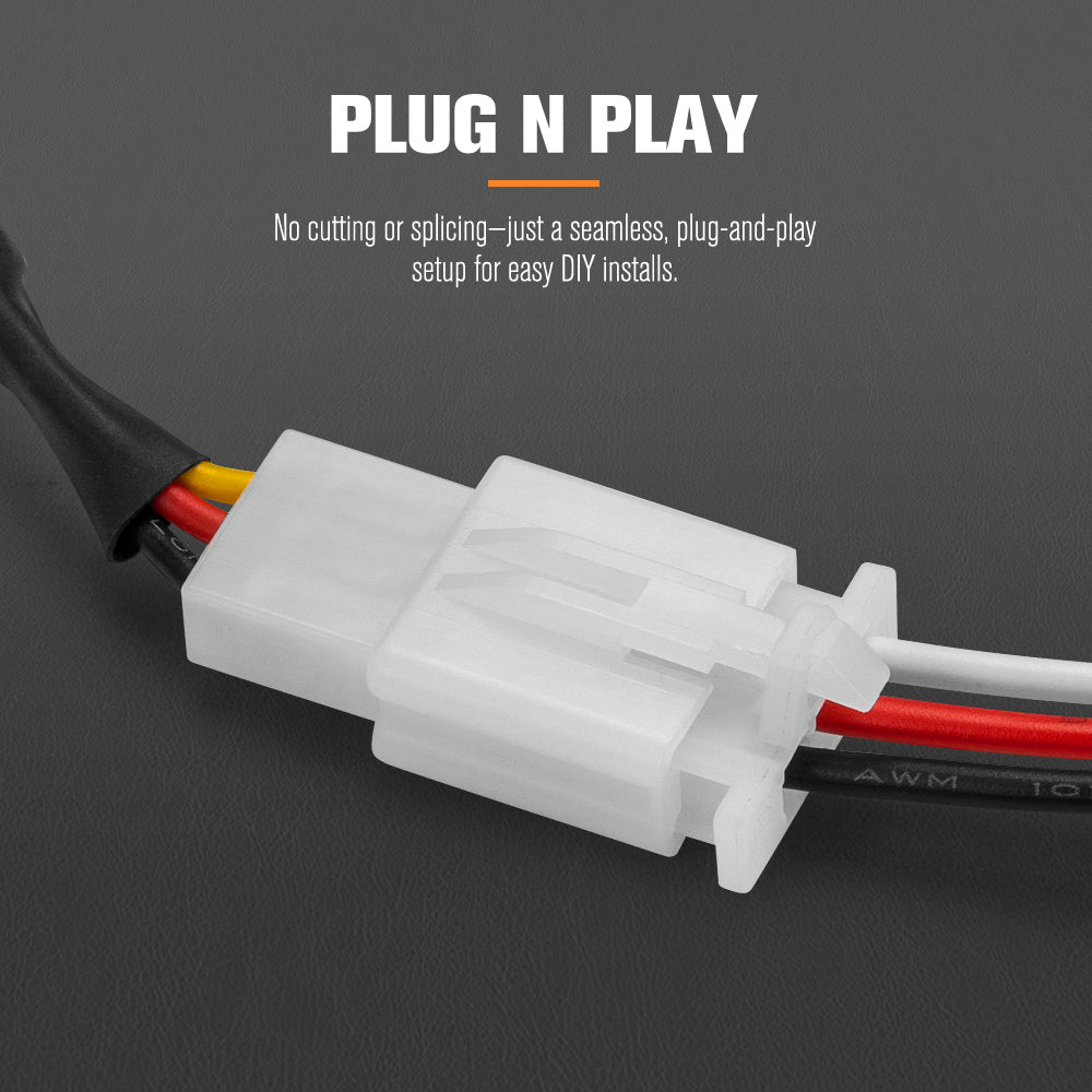 Lightfox 2 Way High Beam Wiring Harness w/ DT 2-Pin Connectors For LED Light Bar