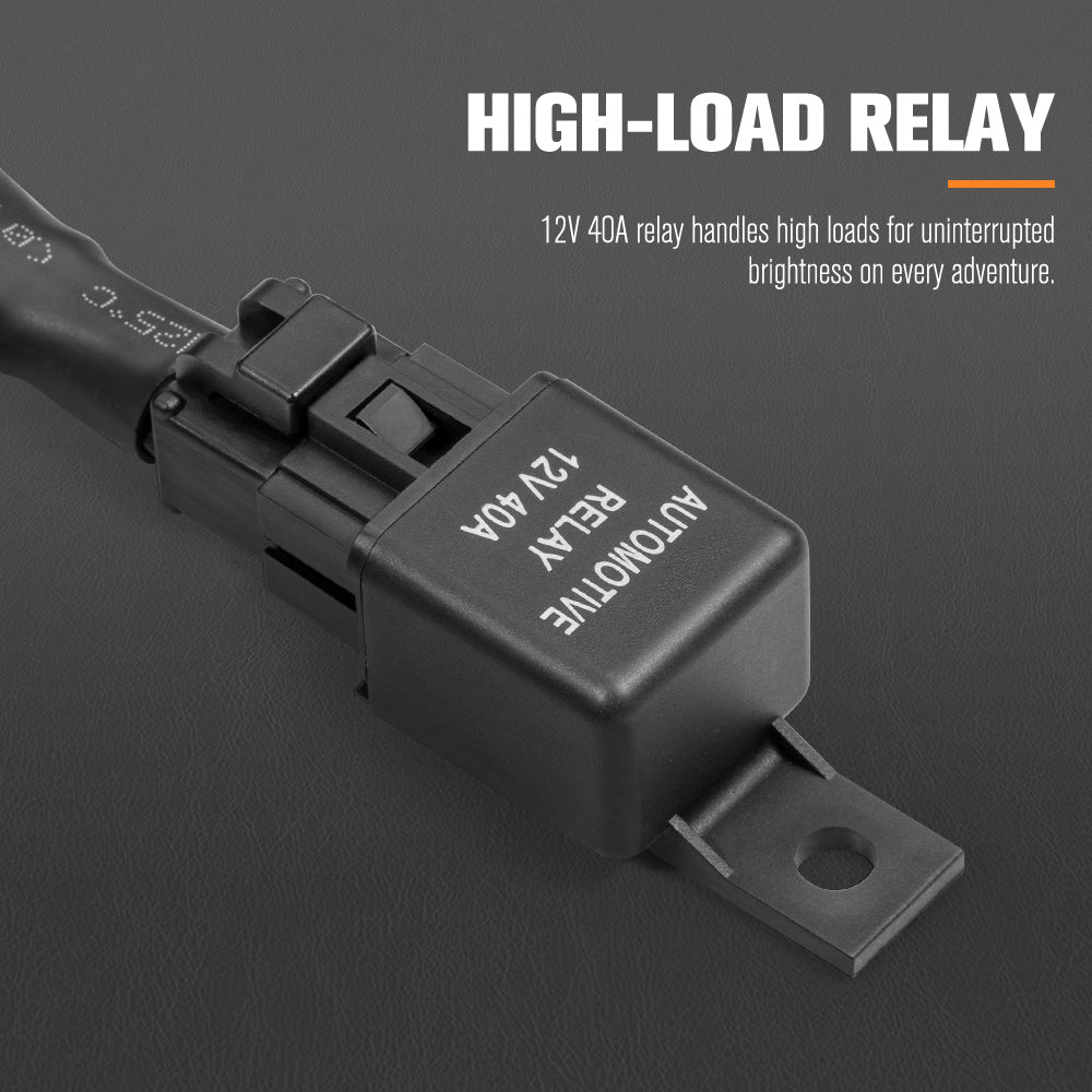 Lightfox 2 Way High Beam Wiring Harness w/ DT 2-Pin Connectors For LED Light Bar