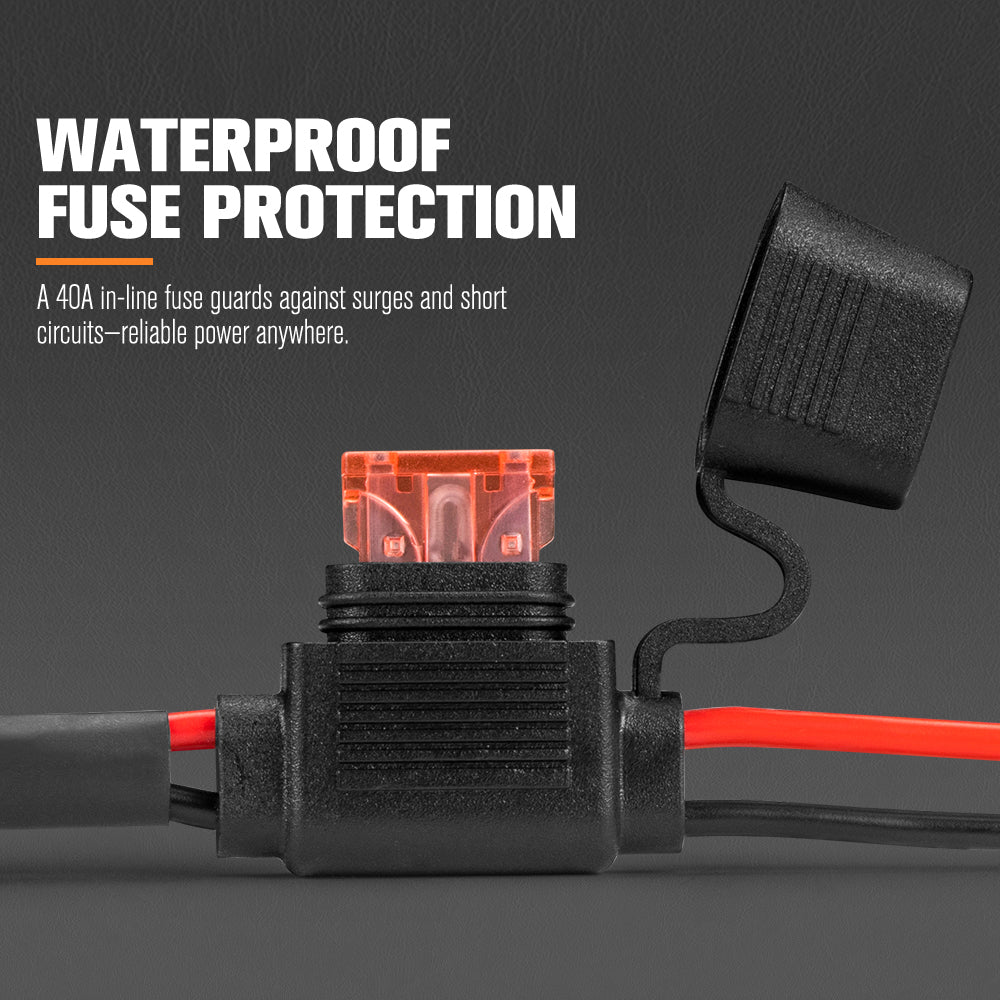 Lightfox 2 Way High Beam Wiring Harness w/ DT 2-Pin Connectors For LED Light Bar