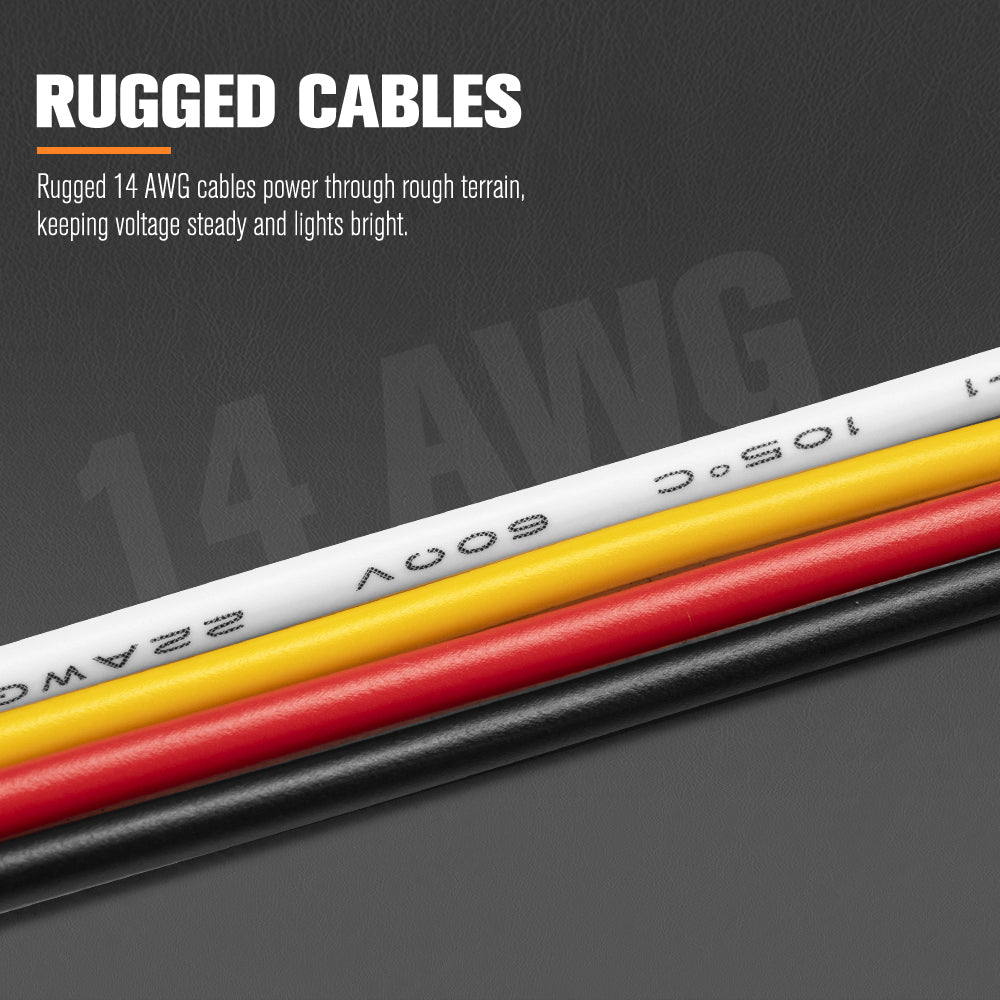 Lightfox 2 Way High Beam Wiring Harness w/ DT 3-Pin Connectors For LED Pod Light