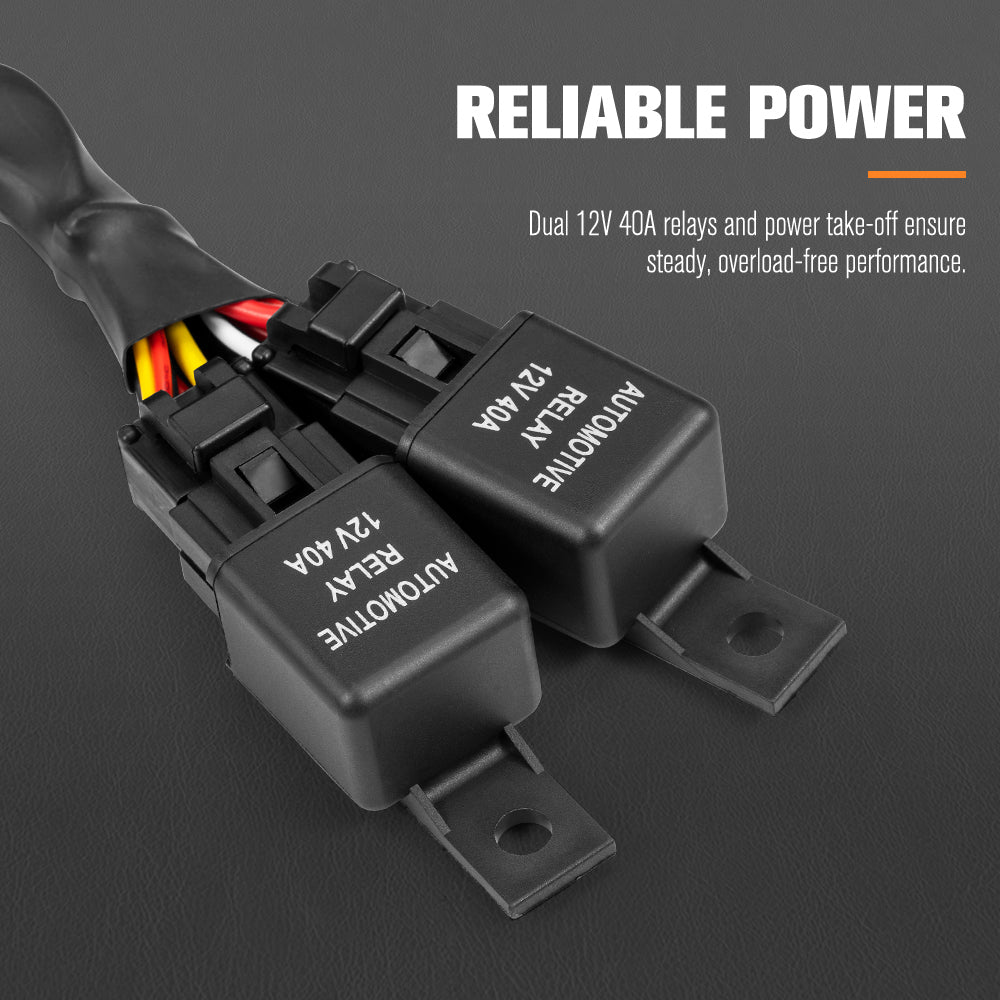 Lightfox 2 Way High Beam Wiring Harness w/ DT 3-Pin Connectors For LED Pod Light