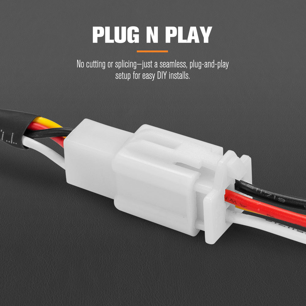 Lightfox High Beam Wiring Harness with DT 3-Pin Connectors For LED Pod Light