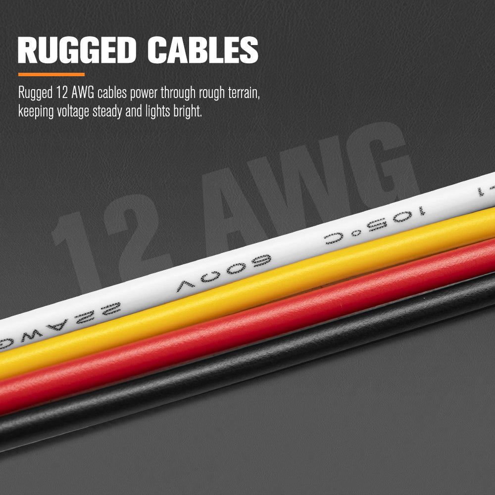 Lightfox High Beam Wiring Harness with DT 3-Pin Connectors For LED Pod Light