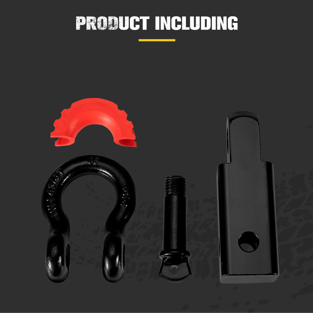 Bunker Indust 4.75T Recovery Hitch Receiver with Bow Shackle