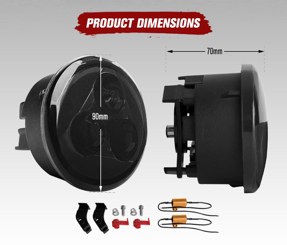 LIGHTFOX Pair LED Turn Signal Light for Jeep Wrangler JK 2007-2017 OEM