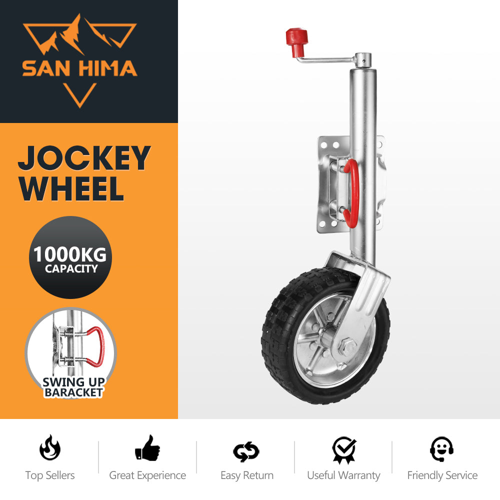 SAN HIMA Jockey Wheel 10" Inch Swing Up Rubber Wheel 1000kg Caravan Boat Trailer