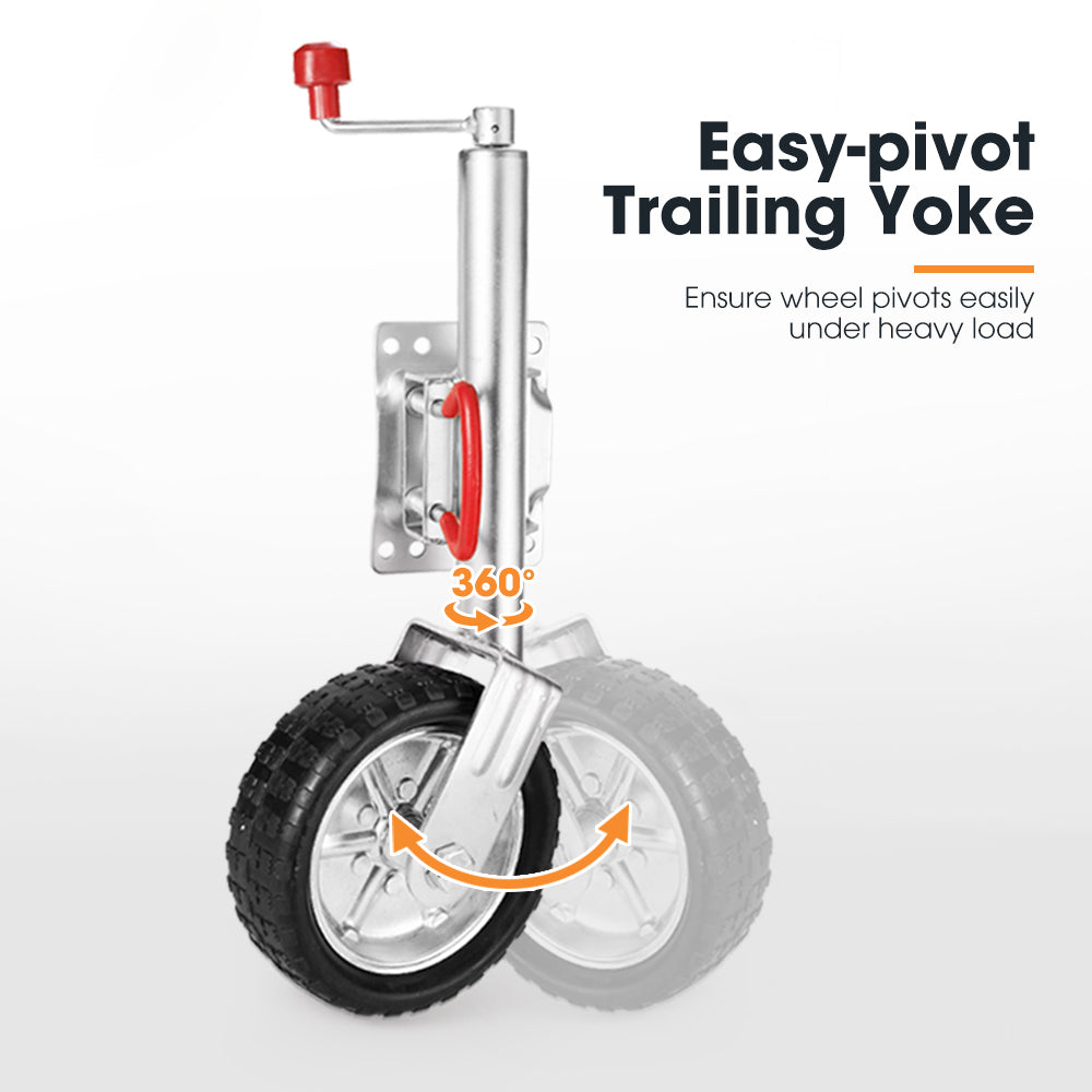 SAN HIMA Jockey Wheel 10" Inch Swing Up Rubber Wheel 1000kg Caravan Boat Trailer