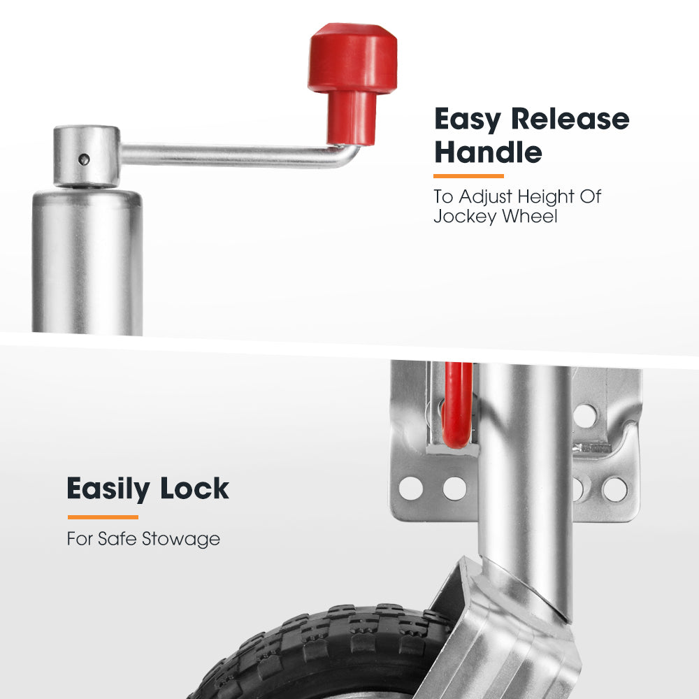 SAN HIMA Jockey Wheel 10" Inch Swing Up Rubber Wheel 1000kg Caravan Boat Trailer