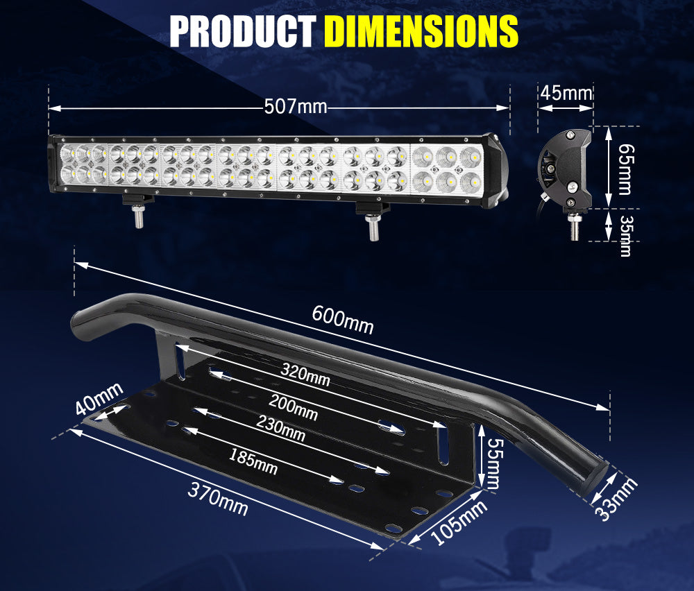 Lightfox LED Light Bar 7" 12" 20" 23" 26" 28" Flood Spot Combo 50" Curved 12V