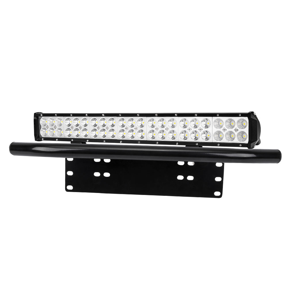 LIGHTFOX 20Inch LED Light Bar Spot Flood Work Driving Light + 23'' Number Plate Frame